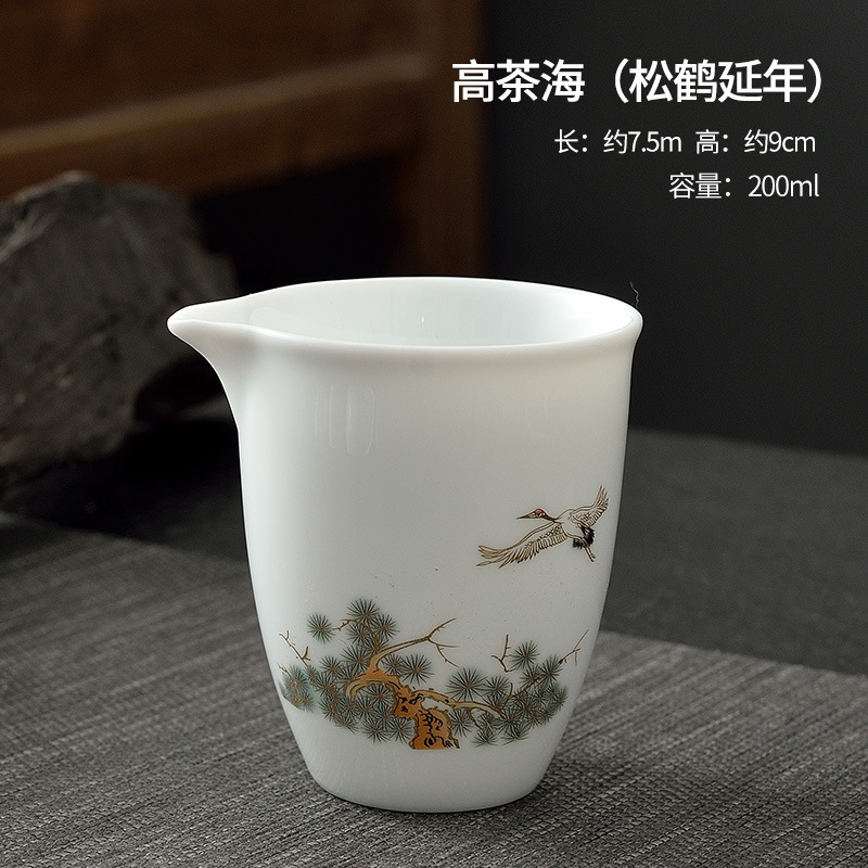 羊脂玉陶磁器の公道の杯の家庭用事務室の均等な杯は茶器の中国式の熱防止の白磁の茶道の部品の卸売りを分けます。|undefined