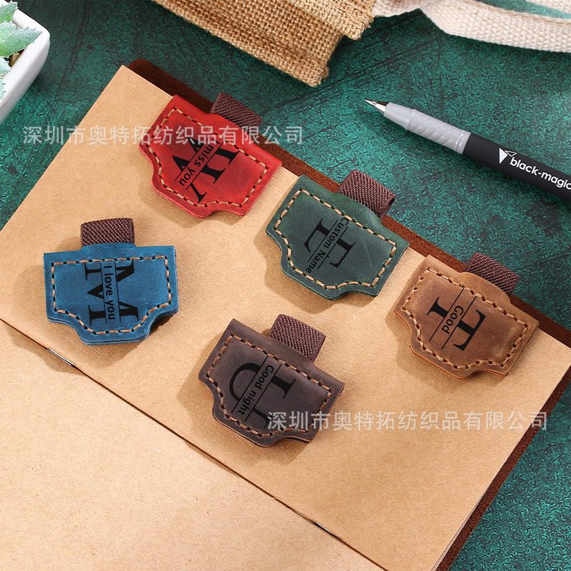 真皮磁吸笔夹 创意疯马皮磁性笔夹 手工磁性皮革笔夹复古磁吸笔插|undefined