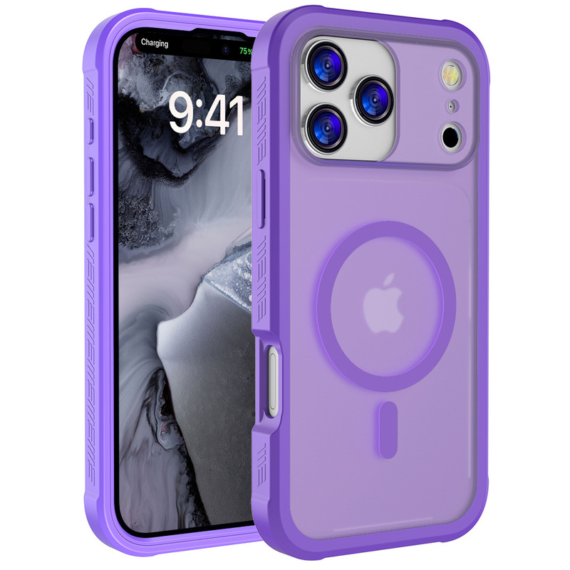 Apple iphone17PROMAX 新しい携帯電話ケースに適した落下防止肌感触レザーオイル磁気吸引クバラ|undefined