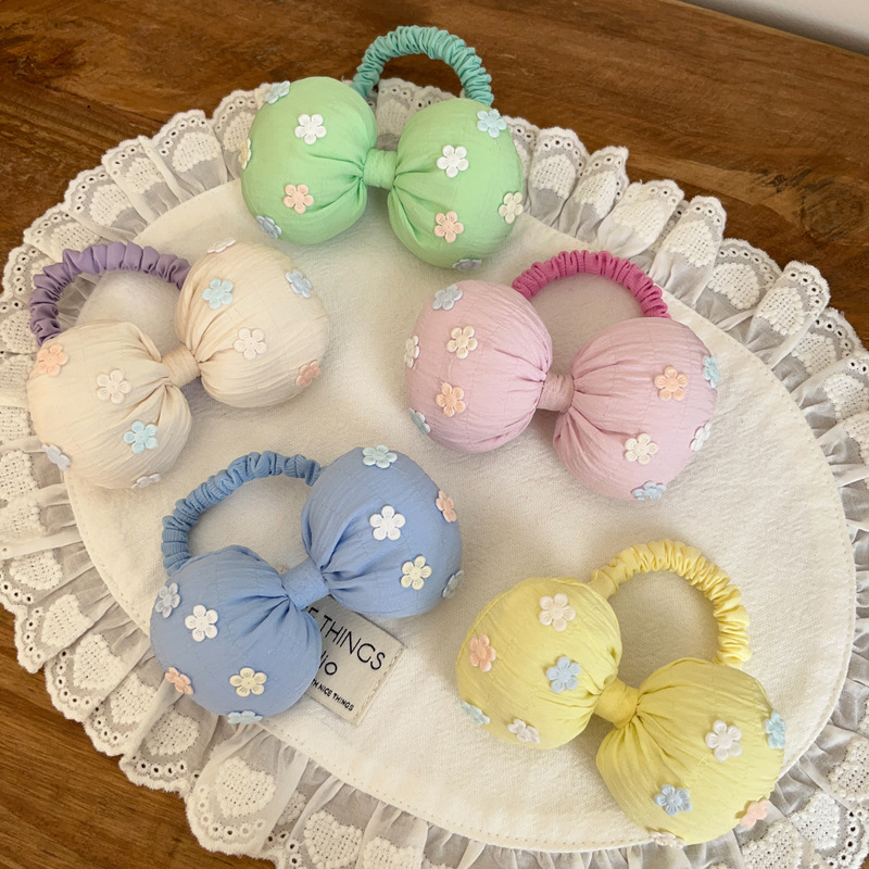 Forest-Style Cream Flower Sponge Bow Hair Tie Cute Children's Bun Hairband Hair Rope Hair Accessory Forest-Style Cream Flower Sponge Bow Hair Tie Cute Children's Bun Hairband Hair Rope Hair Accessory