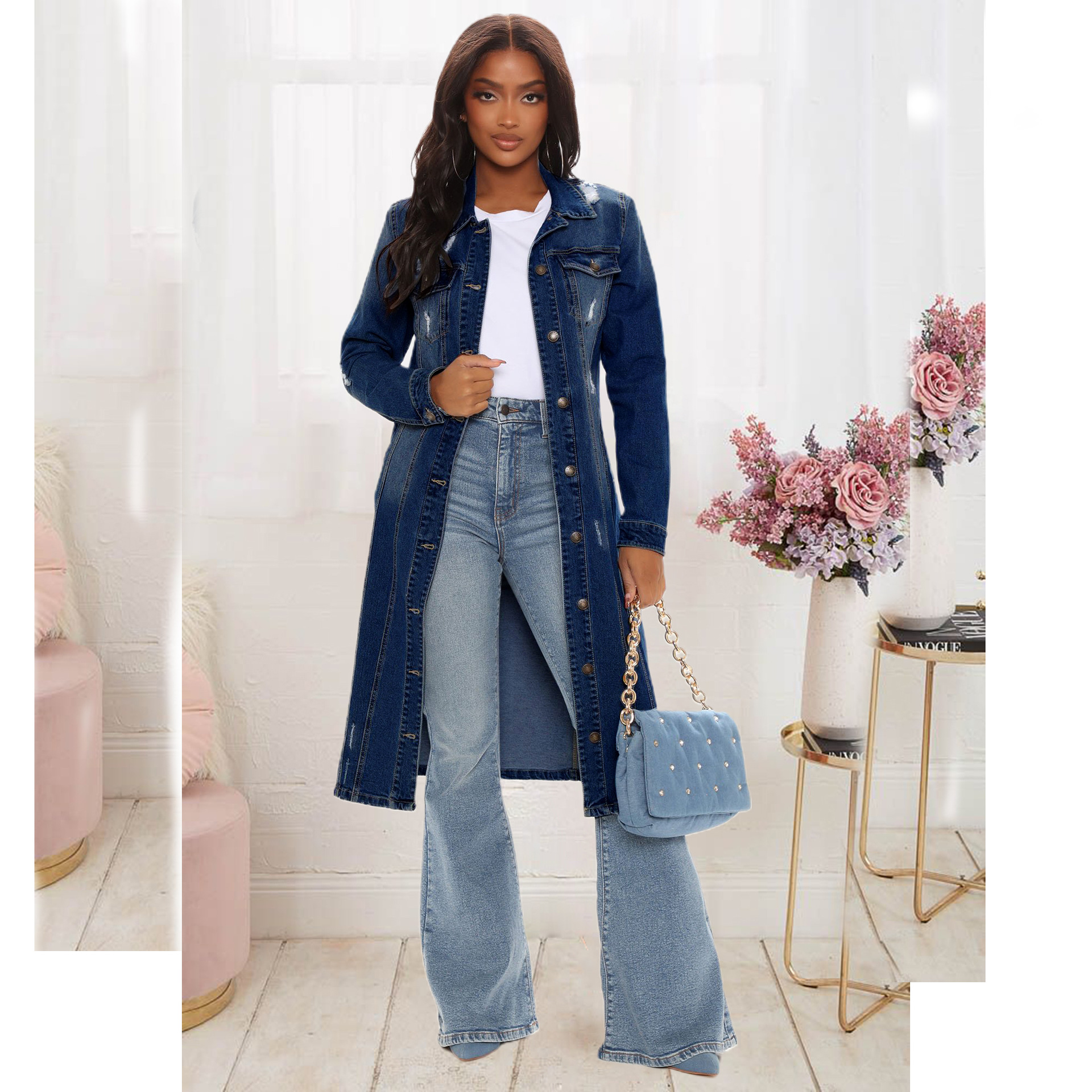 Women's Clothing denim windbreaker for women spring new hot selling retro denim jacket_voghion.com