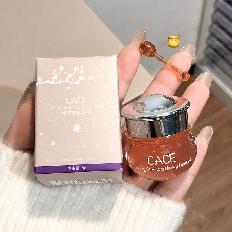 CACE Cherry blossom honey lipstick humectante, labios secos, protector labial de día y noche, lápiz labial tierno, lápiz labial base