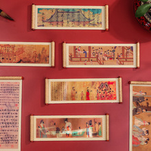 古画卷轴冰箱贴3D国画木质文化创意礼品现货原创磁性旅行冰箱贴