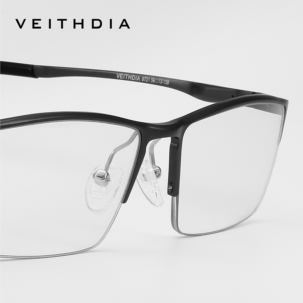 Medio marco anti-azul de aluminio y magnesio marco de lente de miopía óptica para hombres cuadrado simple negocio al por mayor 8721