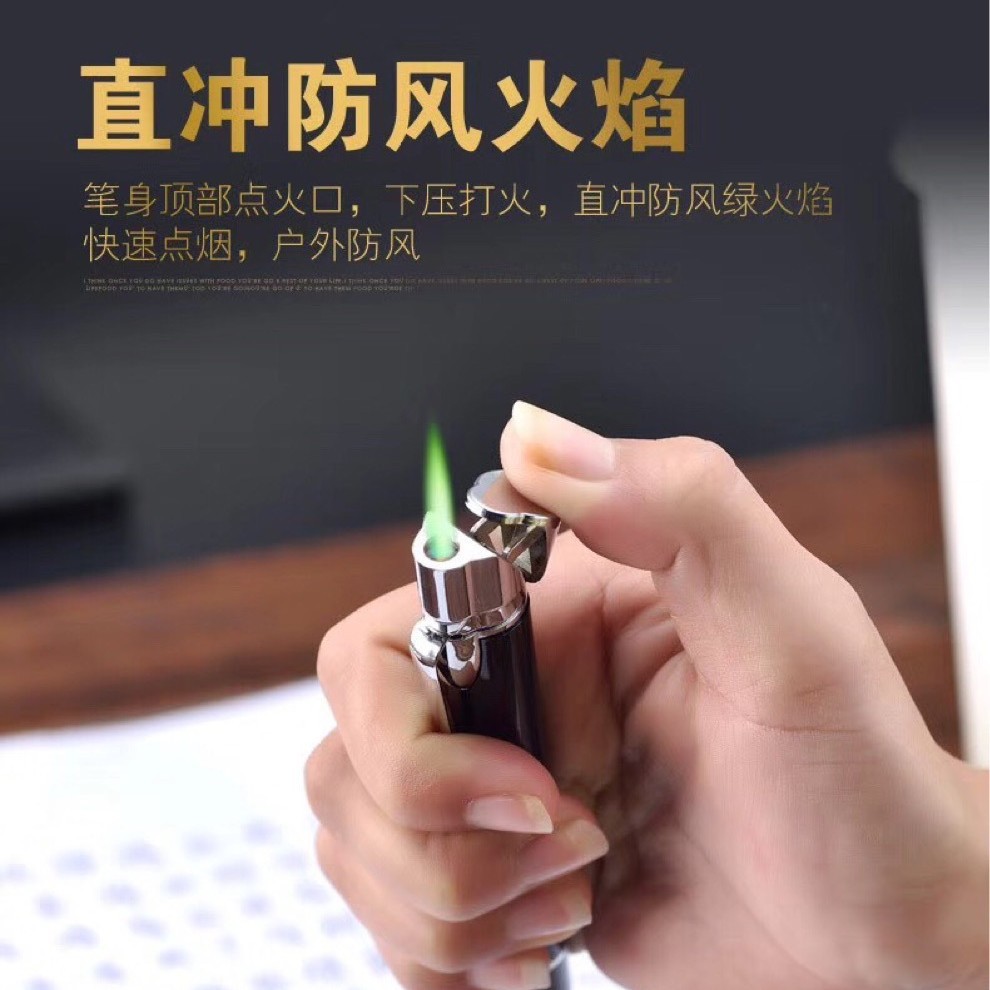 Lencedor de bolígrafo creativo bolígrafo creativo encendedor de metal a prueba de viento al por mayor encendedor portátil de pantalla