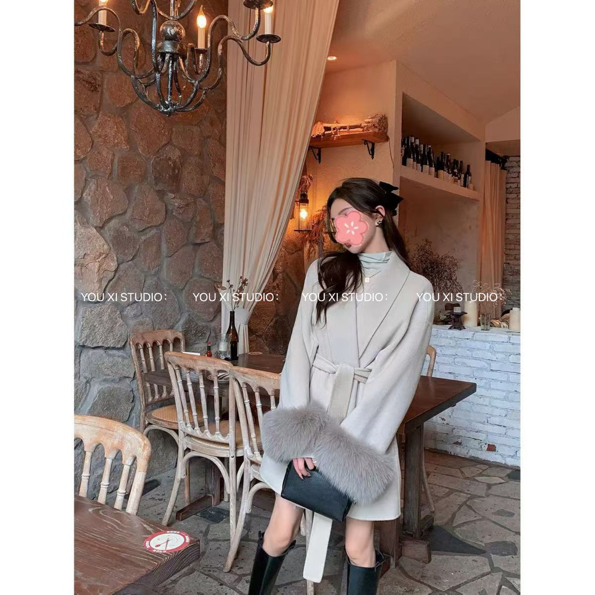 0104-139 밤과 더블린 | 마오 마오 커프 80 울 코트 코트 8865 (반환 없음