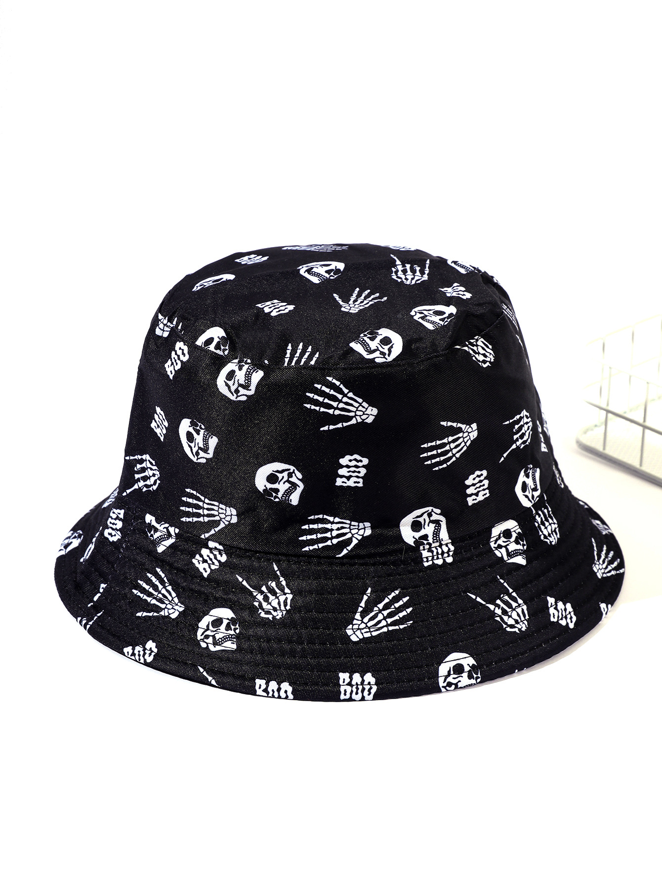 Nuevo pescador sombrero de moda europea y americana cráneo patrón sombrero al aire libre ocio lavabo sombrero doble cara sol sombrero moda