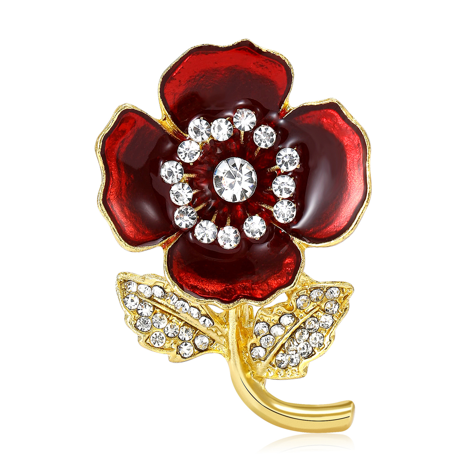 Vintage Damenbrosche Mit Perlen Kristall Und Emaille Design_voghion.com