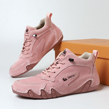 跨境高帮大码女鞋头层真皮女士马丁靴秋冬短靴运动休闲鞋百搭皮靴