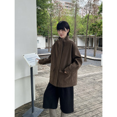MMC DITION鹿皮绒外套女冬季新款高级感正肩立领宽松工装短款夹克