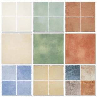 Mediterranean Balcony Plaid Floor Tile American Pastoral 300x 300 Toilet Climbing Wall Antique Tile Anti-slip Tile