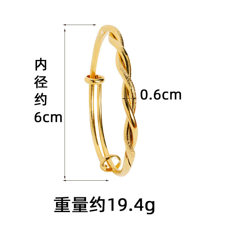 Antiguo método vietnamita oro de arena china torcido tejido brillante esmerilado pulsera de empuje temperamento simple joyas de alta calidad