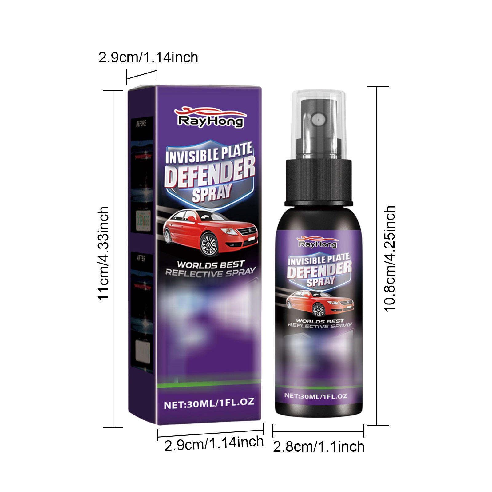 Rayhong Car Coating Spray Transparent Car Coating Long-lasting Daily Convenient Car Protection and Care Spray