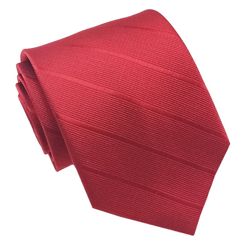 Corbata roja para hombres mejor hombre Jacquard poliéster teñido en hilo corbata de seda hecha a mano 8cm