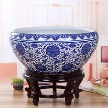 景德镇陶瓷鱼缸大号养鱼盆荷花缸乌龟缸碗莲睡莲盆客厅风水金鱼缸