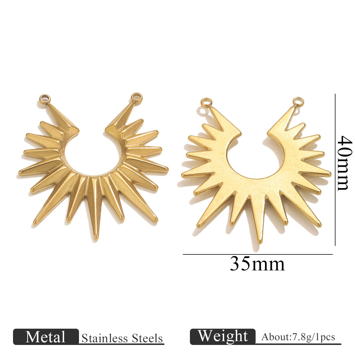 Retro europeo y americano de acero inoxidable sonriente cara Sol Luna colgante titanio acero DIY colgante collar accesorios hechos a mano