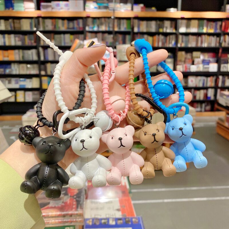 New Cartoon Resin Muppet Bear Resin Keychain Exquisite Fashion Car Key Pendant Cute Bag Hanging Ornaments