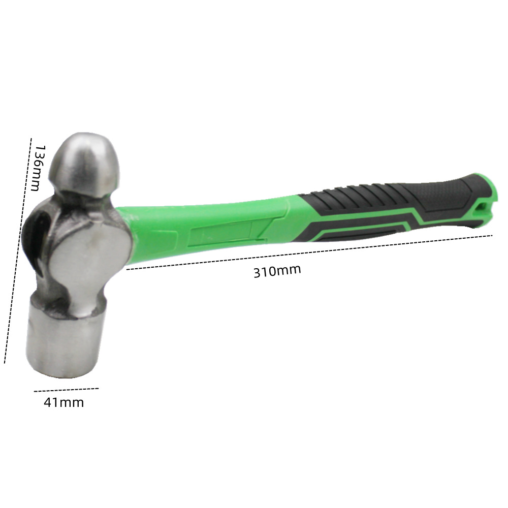 包塑柄圆头锤五金工具胶柄奶头锤工地敲击铁钉锤圆形铁锤家用锤子