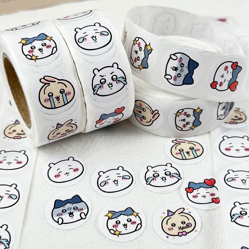 Jiyika Wow Roll Sticker chiikawa Sticker High Color Value Decorative Cute Hand Account Seal Sticker Student Sticker