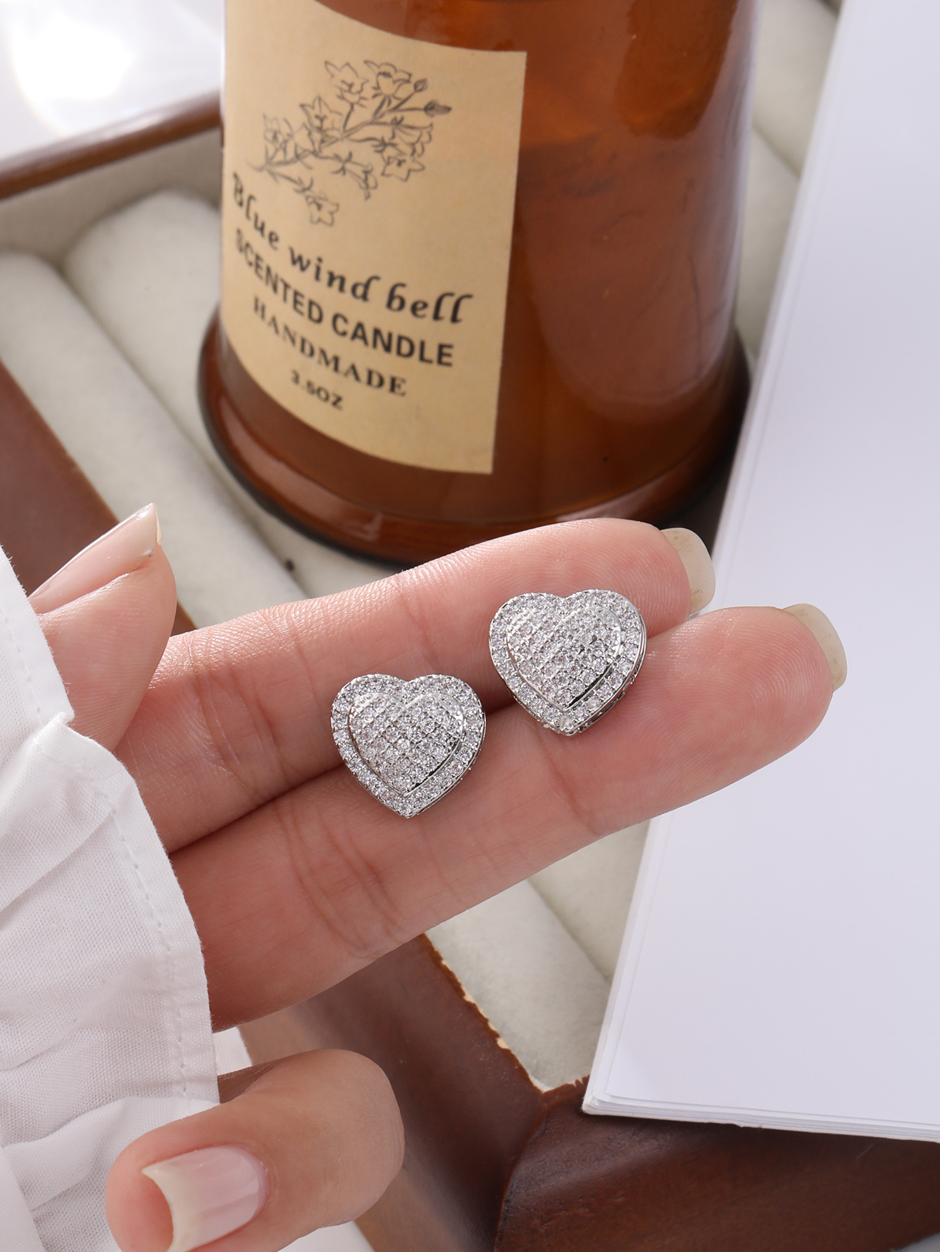 Ear Studs Classification 1 Pair Elegant Glam Heart Shape Copper Zircon Ear Studs