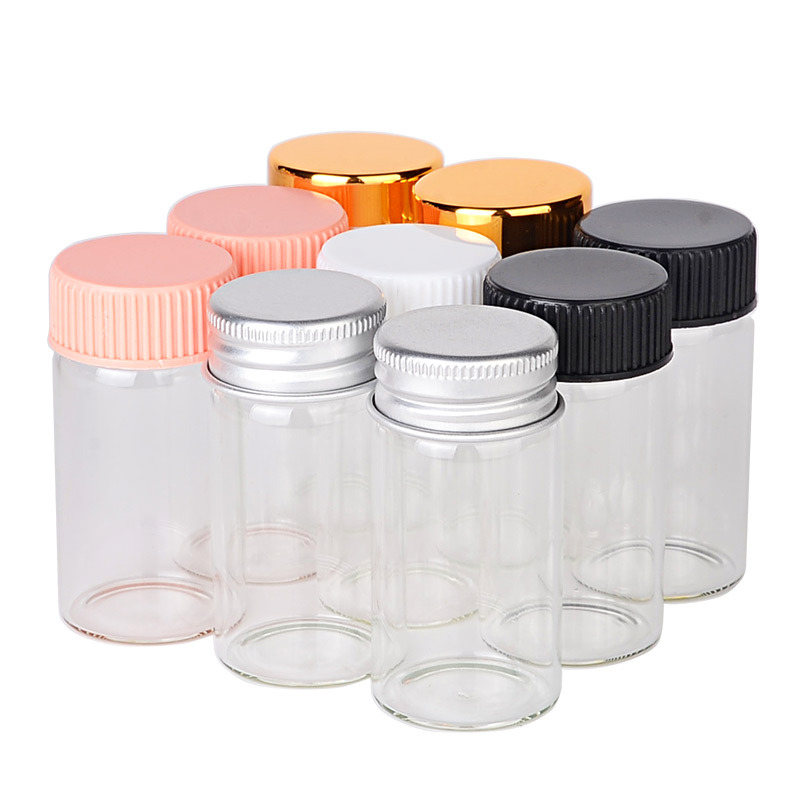 30mm Diameter Screw-Top Aluminum Cap Glass Bottle with Transparent Alumina Lid, Borosilicate Drawn Tube—Ideal for Packaging Cordyceps and Herbal Powder