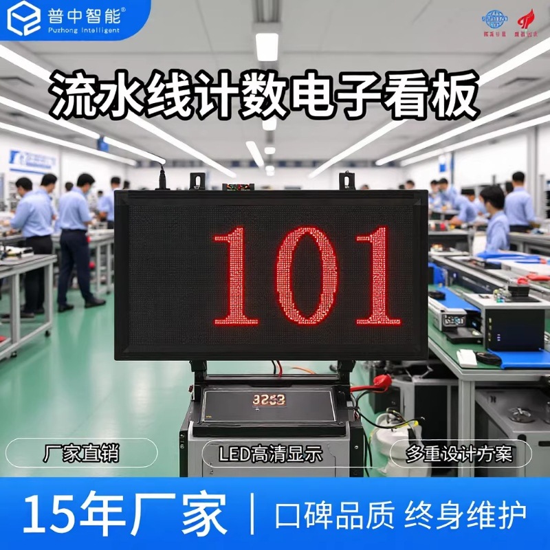服装厂流水线计数电子看板产量数量统计计数看板led显示屏