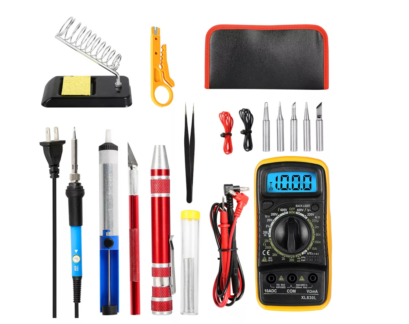 Juego de soldador eléctrico de temperatura constante Temperatura ajustable 60W Máquina de soldadura estándar europea/británica/estadounidense Soldadura de hierro eléctrico térmico interno