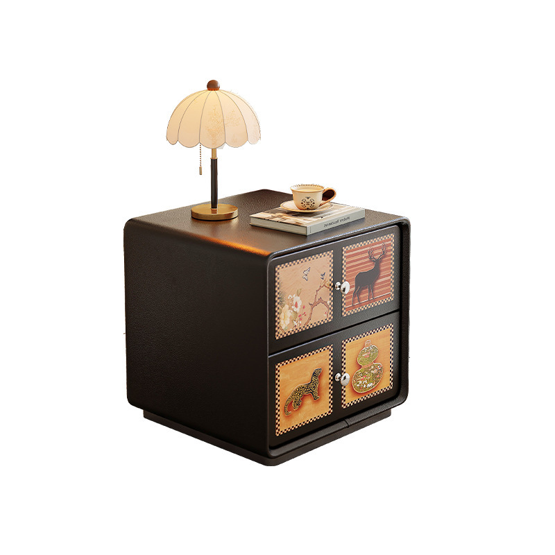 Medieval estilo de madera maciza mesilla de cama 2025 nuevo tipo de dormitorio casero gabinete de almacenamiento creativo retrógrado simple gabinete de la cama