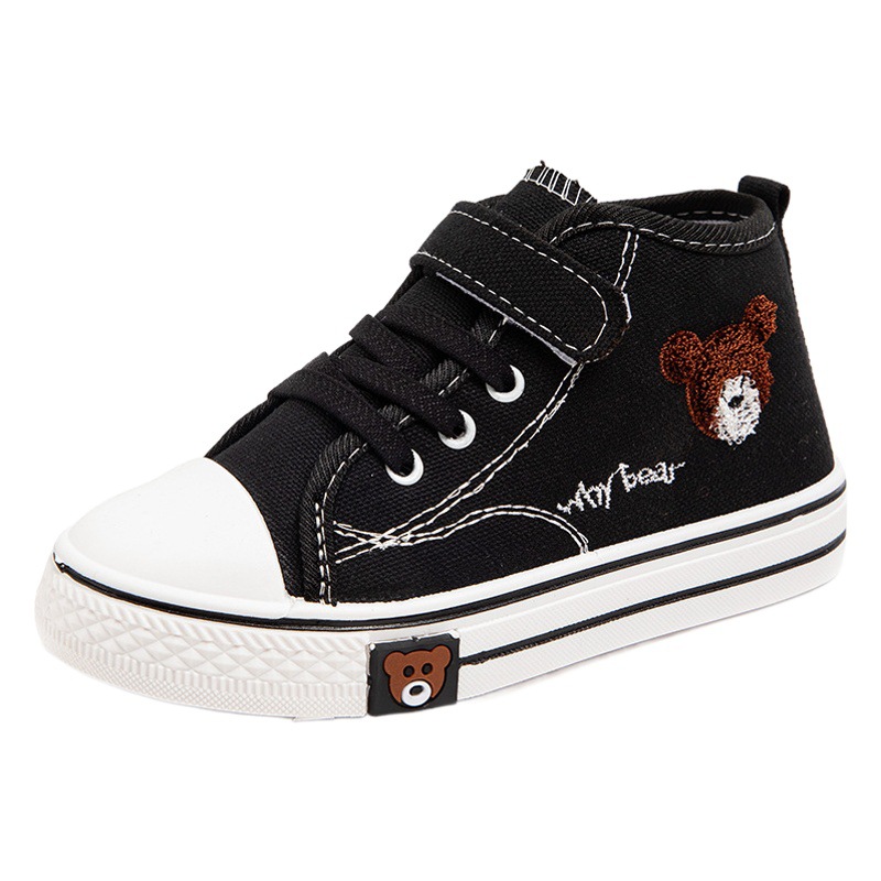 Children's Canvas Shoes High-top Children's Shoes 2023 New Girls' Shoes Spring and Autumn Korean Boys' Soft-soled Biscuit Shoes
