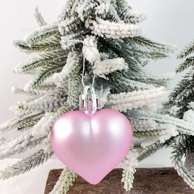 LTクロスボーダー愛ボール36点セットバレンタイン結婚式メッキフラッシュピンク桃心ボールペンダントクリスマスボール装飾|undefined
