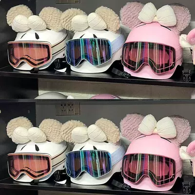 Shirley May Doll Helmet Decoration Motorcycle Helmet Shirley Ears Bow Decoration Ski Helmet Universal