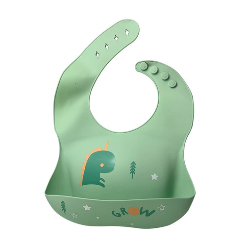 Children's silicone bibs, food supplements, baby food-grade three-dimensional rice pockets, baby waterproof no-wash bibs, super soft saliva towels