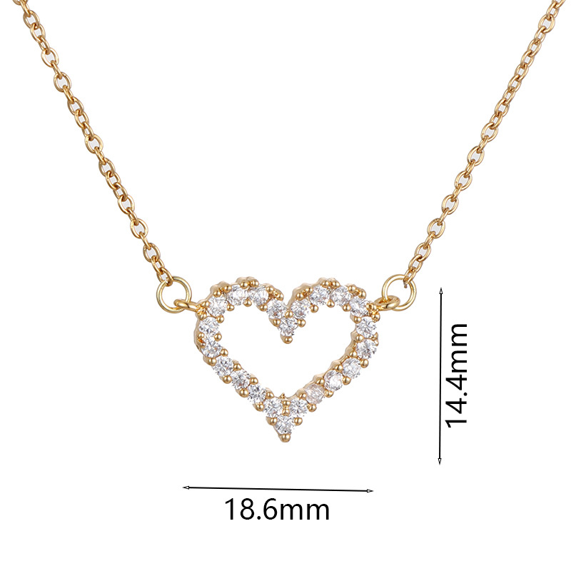 1 Piece Fashion Heart Shape Alloy Copper Inlay Zircon Womenu0027S Necklace