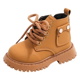 Girls Martin Boots 2024 Autumn New Boys' Single Boots British Style Children's Boots Autumn and Winter Foreign Trade Casual Short Boots