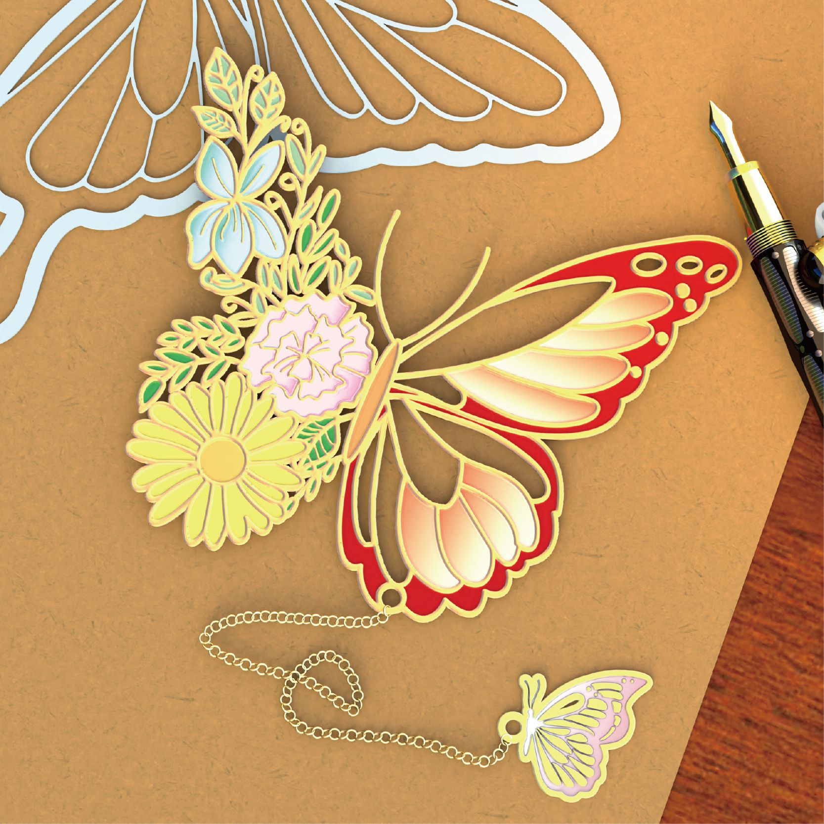 painting butterfly series hollow oil painting metal bookmark retro shaped butterfly student reading creative bookmark holder wholesale