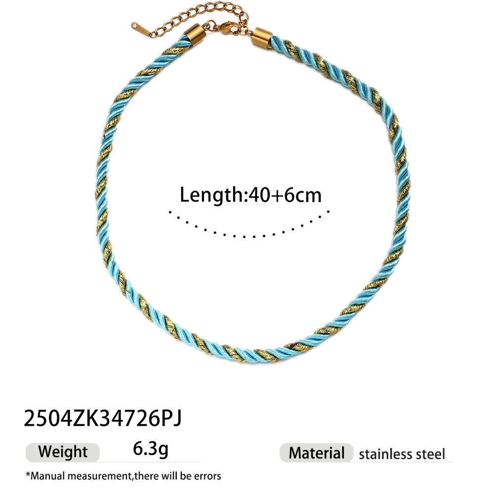 Tena Europa y América Alta retención de color 18k oro concha de acero inoxidable concha de estrella de mar collar de cuerda gruesa ins joyería de explosión transfronteriza image 24