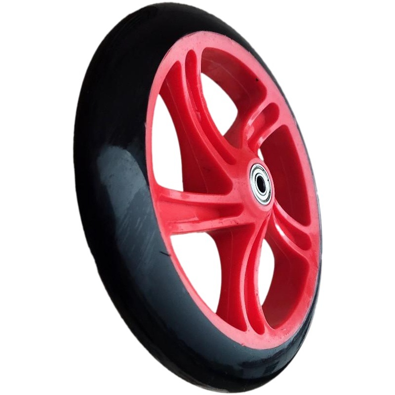 Scooter Roller Skates Pu Wheel Casters Polyurethane Silent Stroller 4/5/6/7/ 8inch Cyclone Wheel Auxiliary Wheel