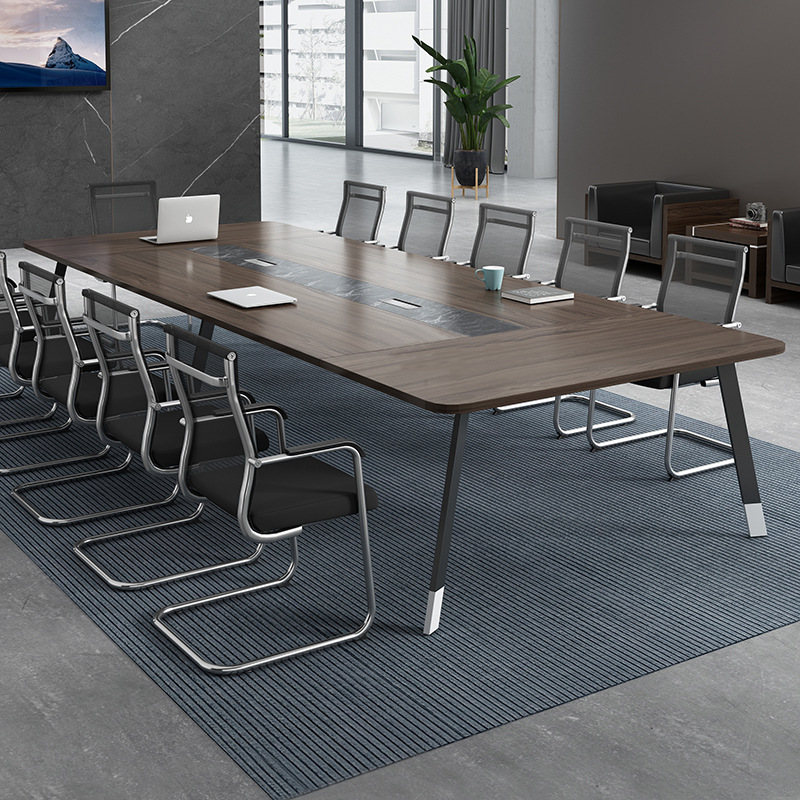 会議のテーブルの長いテーブルは簡単で現代的な事務のテーブルと椅子の組み合わせの小型会議室のテーブルの楕円の長いテーブルの仕事台です。