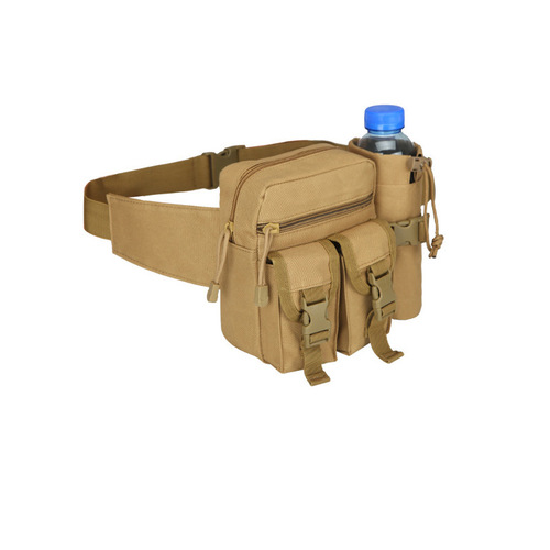 Sports water bottle, waist bag, tactical bag, outdoor military fan, multifunctional small waist bag, tool shoulder bag, cycling travel storage bag