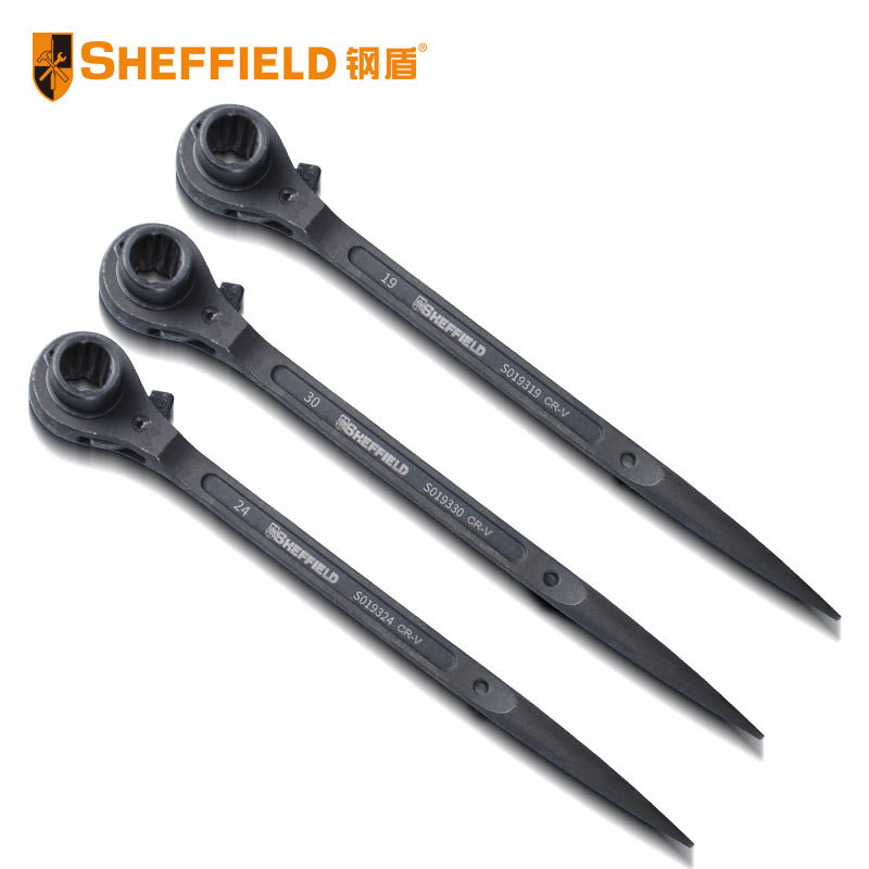 钢盾 SHEFFIELD S019310 公制尖尾棘轮扳手10x12mm