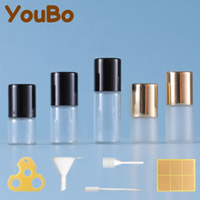 跨境现货袋装1ml2ml3ml透明玻璃滚珠瓶精油瓶香水瓶样品试用装瓶