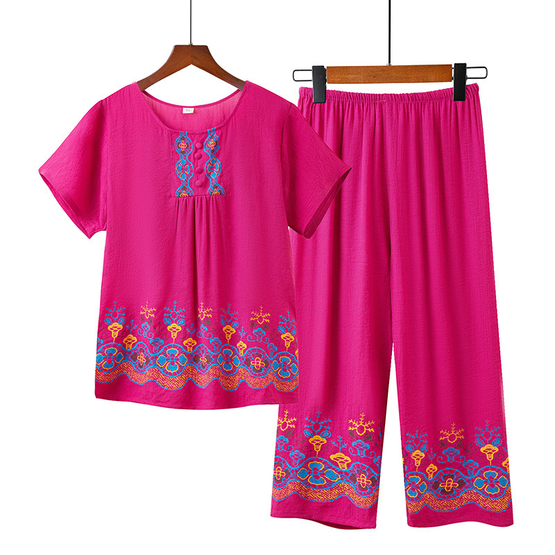 Little B 66213 면과 린넨 상하 프린트 보라색