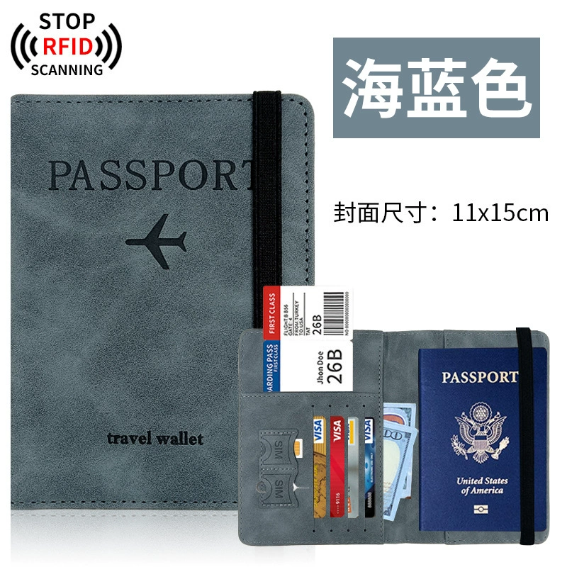Портмоне RFID паспортное, чехол из искусственной кожи PU для документов, карточные слоты, закрытие магнитом или резинкой