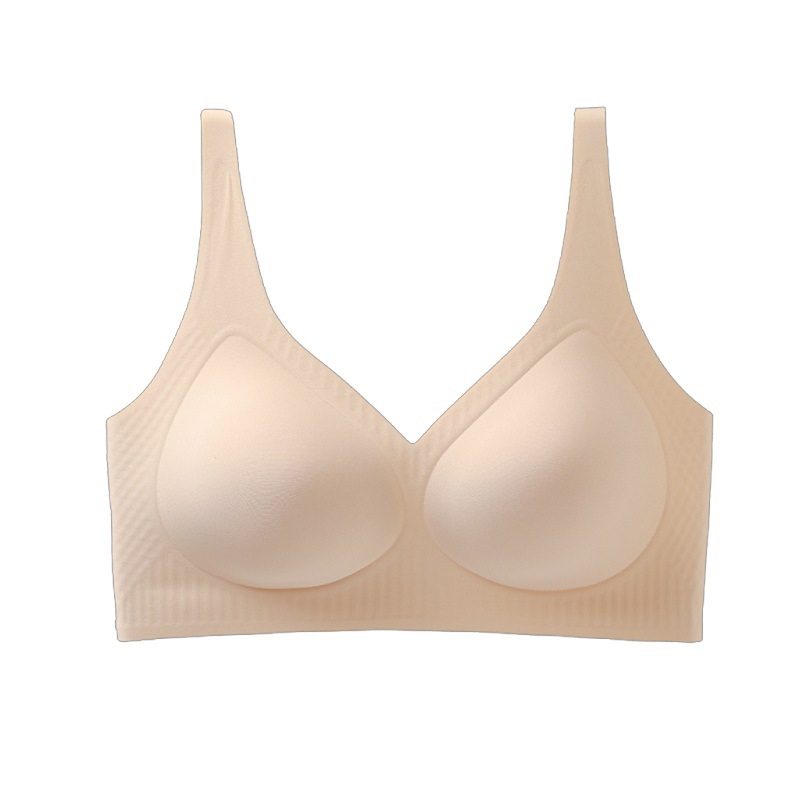 Seamless V-neck Bra For Women - Comfortable Wireless Support_voghion.com