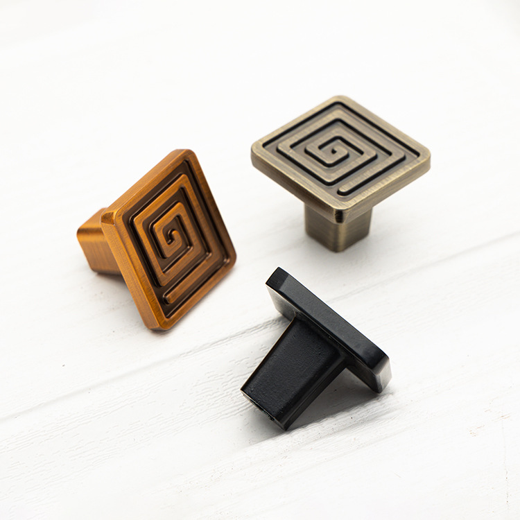 Nuevo cajón solo agujero manija gabinete Oro Negro redondo gabinete mesita de noche aleación de zinc armario puerta manija