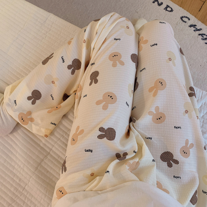 Pantalones de dibujos animados lindos pantalones de pijama elásticos de cintura estudiantil en casa pantalones largos de primavera y otoño de verano para mujeres pantalones casuales