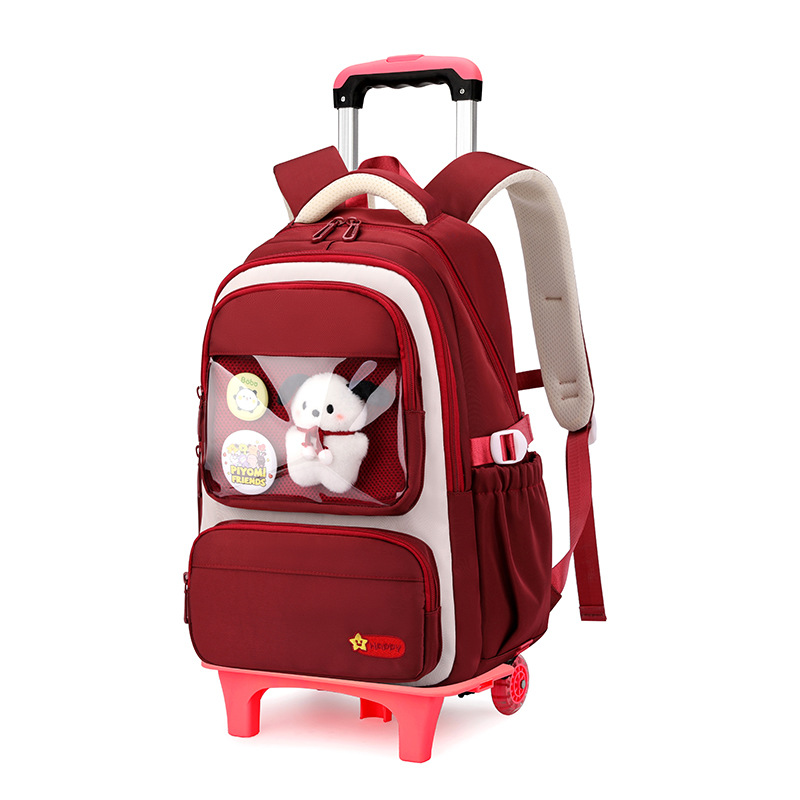 Mochila de tracción de peces naturales para estudiantes de primaria de grado 3 - 6 estudiantes de secundaria de gran capacidad pueden subir escaleras para desmontar la tracción del estudiante