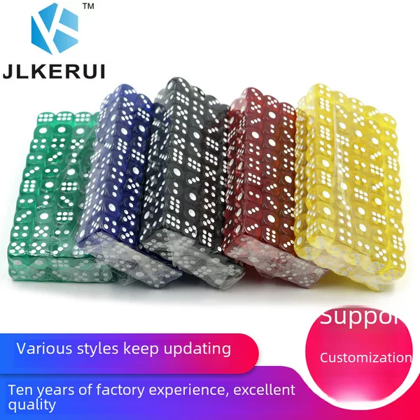 10mm -16mm Transparent Organic Color Crystal Dice Color Bar Sieve Grain Mahjong Shake Entertainment Color Grain