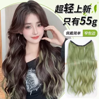 挑染假发片轻薄卷发挂耳染一片式隐形无痕增发彩色巴黎画染接发片