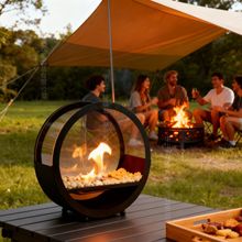 新款桌面壁炉大半圆壁炉不锈钢火坑tabletop fire pit户外小壁炉